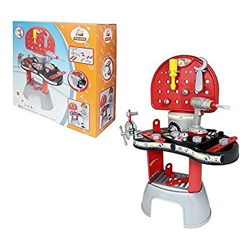 Palau Kinder Werkbank Werkzeugbank mit Zubhör Akkuschrauber mit Funktion