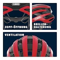ABUS Rennradhelm AirBreaker - High-End Fahrradhelm für den professionellen Radsport - für Jugendliche und Erwachsene - Helm für Damen und Herren - Rot, Größe L – Ansicht 6
