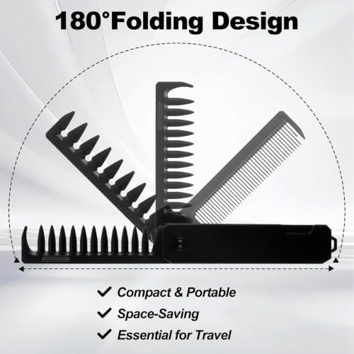 LUMBER FASHION Folding Pocket Comb for Men, 2-in-1 Design, Pack of 1 - Image 6