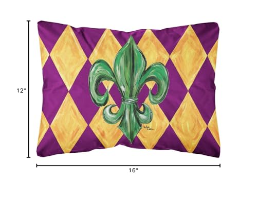 Carolines-Treasures-8133PW1216-Mardi-Gras-Fleur-de-lis-Purple-Green-and-Gold-Canvas-Fabric-Decorative-Pillow-Machine-Washable-Indoor-Outdoor-Decorative-Pillow-for-Couch-Bed-or-Patio-12HX16W Carolines Treasures 8133PW1216 Mardi Gras Fleur de lis Purple Green and Gold Canvas Fabric Decorative Pillow Machine Washable Indoor Outdoor Decorative Pillow for Couch Bed or Patio 12HX16W