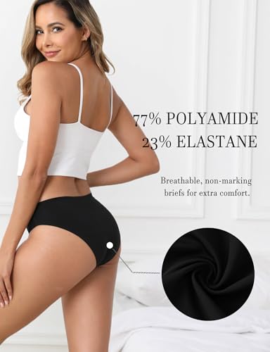 Image of Women's Seamless Underwear Stretch Bikini Panties No Show Invisible Hipster XS to 3XL 6 Pack