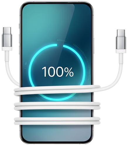 Image of AINE 65W Type-C to C Fast Charge & Data Cable Compatible with Nothing Phone 3A Series CMF Phone 2 Pro CMF Bud Laptops USB-C Devices - White | Original Charging Speed