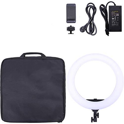 Dracast Halo Bi-Color Led180 | 18" Dimmable Led Video Ring Light Kit| Bi-Color 3200K-5600K | Remote Control | Zoom Video Conference Lighting, Youtube, Live Stream #TOP7