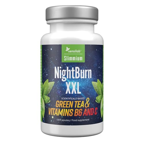 Nightburn Capsule, estratto di tè verde decaffeinato di qualità superiore, con aggiunta di vitamine B6 e C - Fornitura per 30 giorni - Slimmium Sensilab