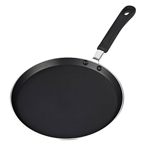 Cook N Home 10.25-Inch Nonstick Heavy Gauge Crepe Pancake Pan Griddle, 26cm, Black Cover
