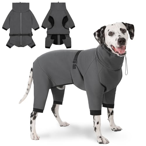 Cyponpy Hundemantel mit Beinen Wintermantel Hund Wasserdicht Warm Hundepullover Fleece Hundejacke Reflektierend Reißverschluss Winterjacke Hund Hunderegenmantel Wasserdicht Kleine Mittelgross Hunde