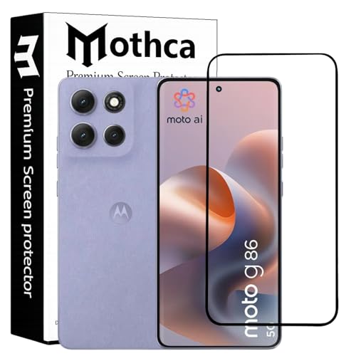 Image of Mothca Military-Grade Tempered Glass Screen Protector Compatible for Moto G86 with Edge to Edge Coverage - Case Friendly, Anti-Scratch & Bubble-Free Installation Kit