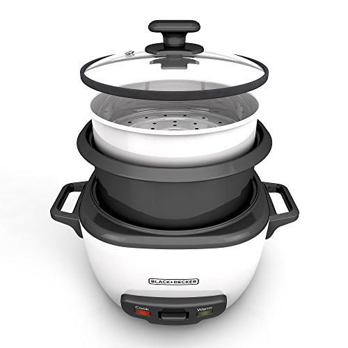 BLACK+DECKER 16-Cup Rice Cooker, 8-Cup Uncooked Rice, Steaming Basket, Removable Non-Stick Bowl, One Touch, Keep Warm - Image 6