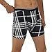 Augenstern Men'S Black White Plaid Long Boxer Briefs, Soft, Stretchy, And Comfortable For All-Day Wear