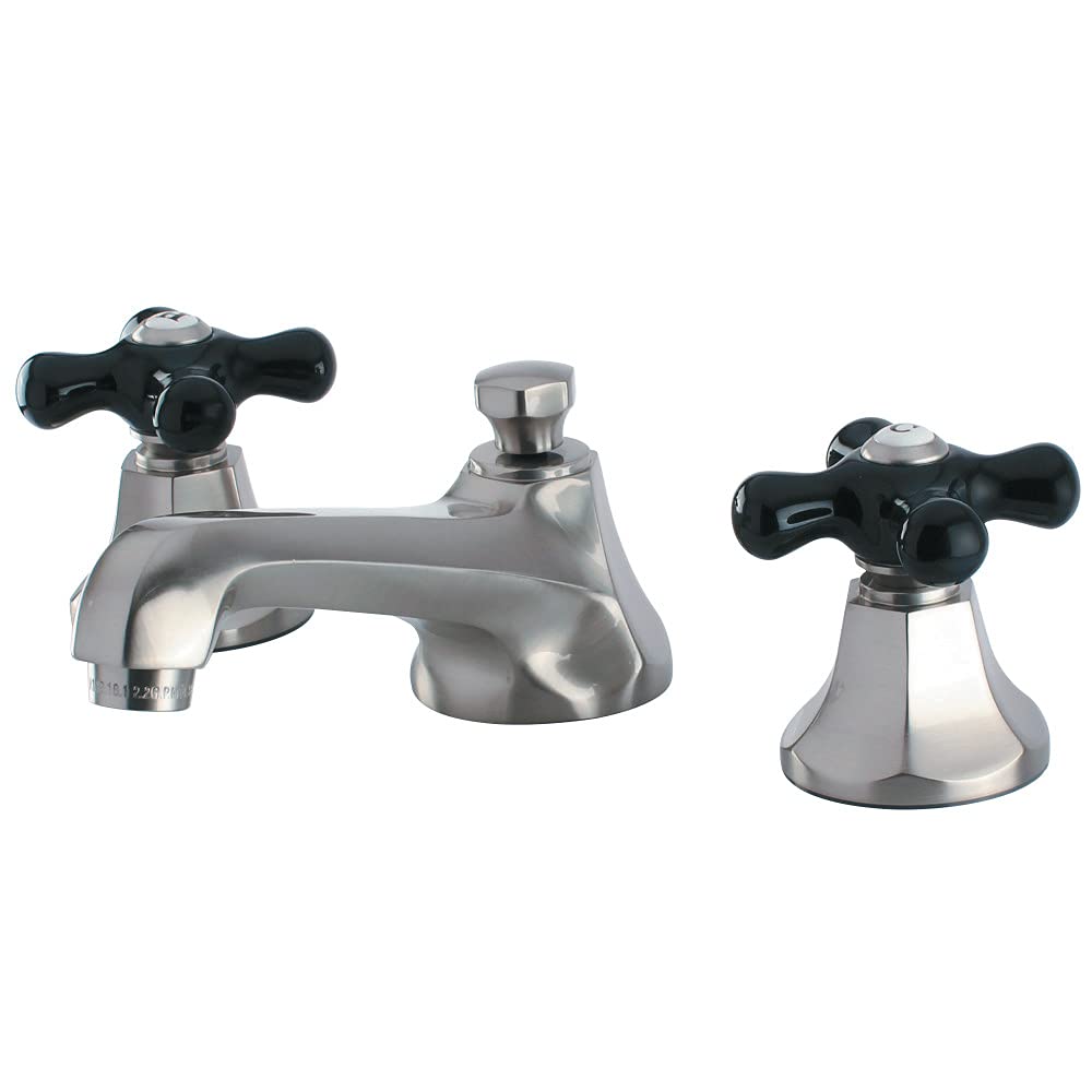 Kingston Brass KS4468PKX Metropolitan - Rubinetto per lavabo con scarico a scomparsa, in nichel satinato