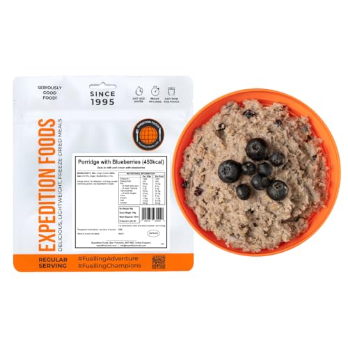 Expedition Foods Porridge with Blueberries | Freeze-Dried Camping & Hiking Food