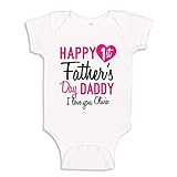 The Shirt Den Happy 1st Father's Day Baby Bodysuit Infant One Piece 6 mo White