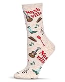 MeMoi Women's Nashville Rayon Crew Socks Oatmeal Heather 9-11