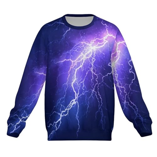 Lightning Thunder Storm Men's Soft T-Shirt Lightweight Long Sleeve Casual Stylish Pullover Shirt4