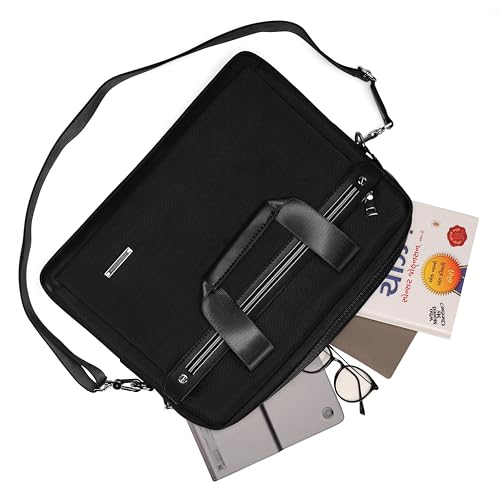 Image of Laptop Bag for Men Office Briefcase with Shoulder Strap, Multiple Compartments & Durable Handle