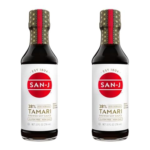 San-J Tamari 28% Less Sodium Soy Sauce - Gluten Free, Vegan, Non-GMO Cover