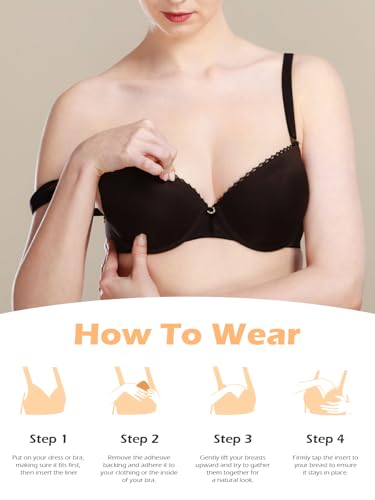 Double-Sided Sticky Bra Pads Inserts, Push Up Bra Inserts for Bikini Sports Swimsuit Reusable3