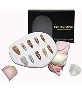 COOLYOUNG Medium Length Press On Nails, Secret Garden, Holiday Nails Press On, Floral Press On Na...