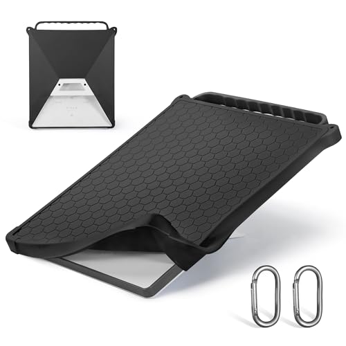 Starlink Mini Protective Cover, Silicone Protective Case for Starlink Mini Dish with Handle and Carabiner for Easy Carrying (Black)