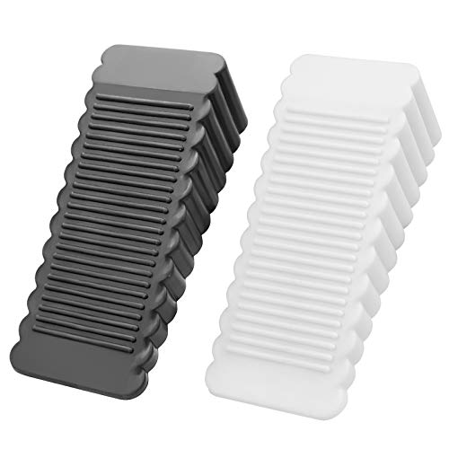 Rubber Door Stopper, Heavy Duty Door Stop Works on All Floor Surfaces, Security Door Stops with Prevent The Lock-Outs, 2 Pack (Black,White) (2 Pack)