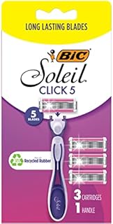 BIC Soleil Click 5 Women's 5-Blade Disposable Razor, 1 Handle and 3 Cartridges