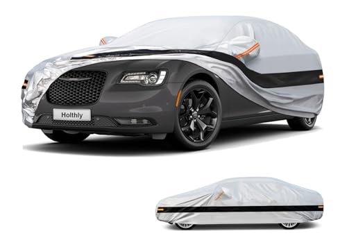 Image of 10 Layer Sedan Car Cover Waterproof All Weather for Automobiles,100% Waterproof Outdoor Car Covers Rain UV Dust Protection. Custom Fit for Chrysler 300, Audi A8, BMW 7 Series, etc