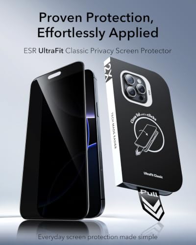 Image of ESR 3 Pack for iPhone 16 Pro Max Privacy Tempered Glass, Classic
