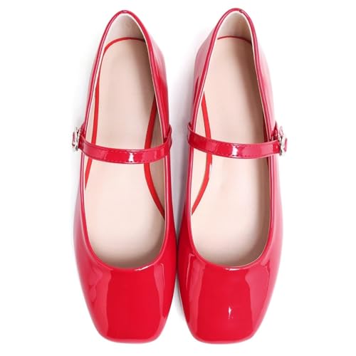 Image of LUXINYU Women's Slip on Flats,Classy Round Toe Solid Classic Mary Jane Ballet Dance Shoes Soft Comfortable PU Flat Shoes