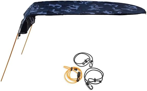 Kayak-Boat Sun Shade Canopy, Kayak-Sunshade Awning Top Cover with Storage Bag, Kayak-Accessories, Kayak-Canopy Mount Base Hardware KitCamouflage Blue