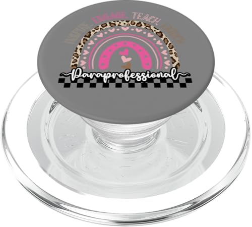 Paraprofessionnel Enseignant Para Léopard arc-en-ciel Retour PopSockets PopGrip pour MagSafe