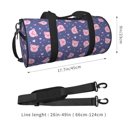 Travel Duffle Bag, Cute pig Sports Gym Bag for Women Men, Carry On Bag Weekender Overnight Duffel Bag, Personal Item Travel Bag2