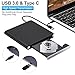Externes CD DVD Laufwerk USB 3.0 & Type-C DVD Laufwerk Extern mit 4 USB & SD/TF, DVD RW Brenner Externes CD Laufwerk für Laptop, PC, Desktop, MacBook, iMac, Windows 11/10/8/7/XP/Linux/Vista/MacOS