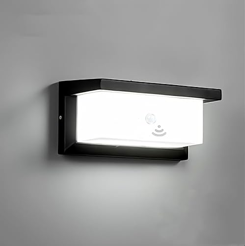 Miniatura 8 de iKenta Luces de porche al aire libre con sensor de movimiento, 18 W, 3500 K, IP54, impermeable, para pared, montaje en pared, para garaje, porche,