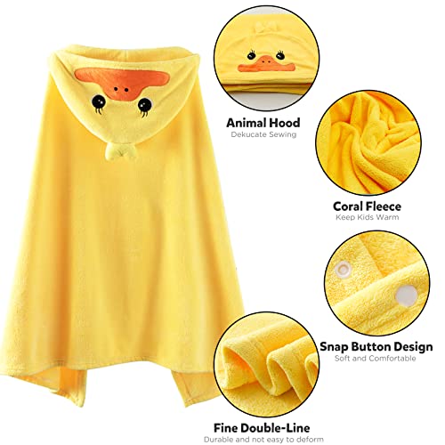 Image of ROMASA Baby Bath Towel Ultra Soft Hooded Towel Highly Absorbent Bathrobe Blanket Toddlers Shower Gifts for Boys Girls- 27.5 inch x 55 inch (Yellow)