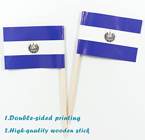 JBCD Salvador Toothpick Flag Salvadoran Mini Small Cupcake Topper Flags (200 pcs) - Thumbnail 2