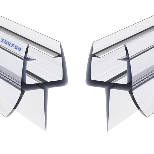 SURFOU Joint Porte Douche 2x100cm pour Paroi en Verre, Joint Salle de Bain, Joint Cabine Douche, Ajustement Universel pour Verre de 6-8mm, Joint de Rechange, Joint Paroi de Douche en PVC (2)