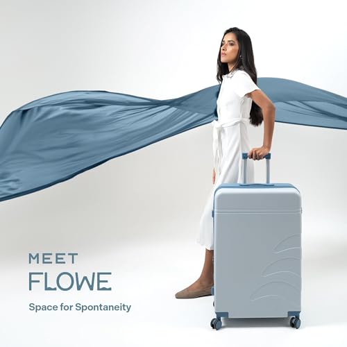 Image of Assembly Large Check-in Suitcase with Expandable Design & TSA Lock, Spacious + Expandable Polycarbonate Hard Shell Luggage for Long Holidays with up to 8L Extra Space, Blue, 28-Inch