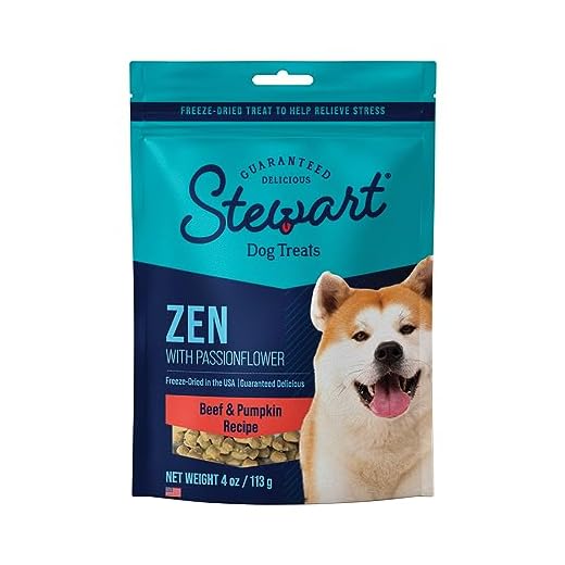Stewart Freeze Dried Dog Treats, Zen Beef & Pumpkin, Anxiety Relief, Grain Free, 4 Ounce Resealable Pouch, Made in USA