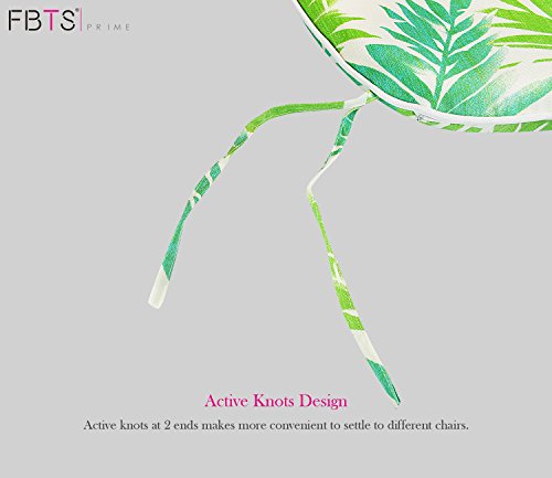 Fabritones Outdoor Seat Cushions Green Leaves Set Of 2 Patio Chair Cushions With Ties 16X17 Inch Square Chair Pads #TOP4