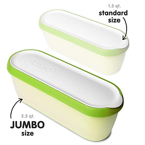 SUMO Jumbo Homemade Ice Cream Containers: Dishwasher Safe Tub. 2.5 Quart (Green)