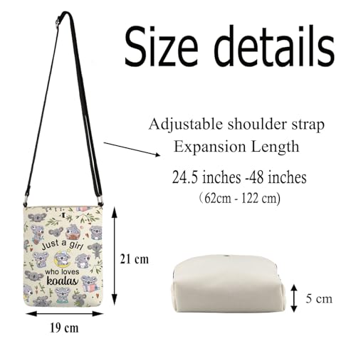 FUSTMW Koala Gifts for Women Koala Crossbody Bag Koala Bear Lover Cross Body Bucket Bag with Adjustable Shoulder Strap2