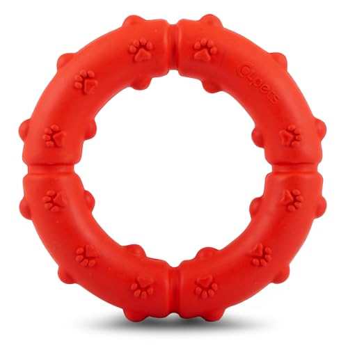 Jeffers Pet Natural Rubber Dog Chew Toy – Paw Ring Tugger, Medium - Vanilla Scented, Durable, Non-Toxic, Dishwasher Safe, Interactive Fetch & Tug Toy - Perfect for Training Medium Chewers