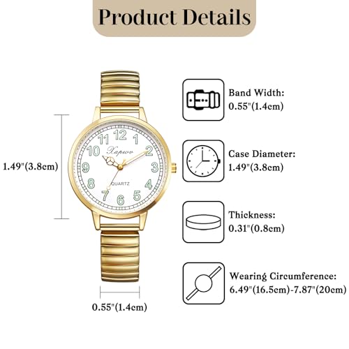 Oidea Women's Stretch Band Watches: Large Face Clear Arabic Numerals Elastic Strap Analog Quartz Wrist Watch Easy Read Luminous Watch Casual Business Dress Ladies Watches Gifts - Image 4