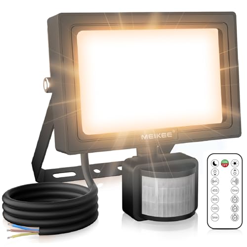 MEIKEE 25W LED Strahler mit Bewegungsmelder Fernbedienung 2700K WarmweiÃŸ...