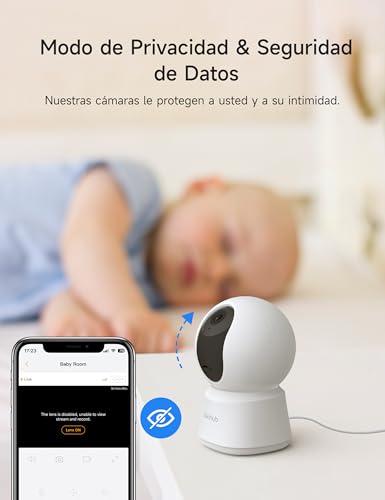 LAXIHUB 5MP Cámara Vigilancia WiFi Interior, 2,4/5GHz Cámara Vigilancia Domicilio WiFi, Cámara para Perros PTZ 355°, Audio Bidireccional, IP Cámara para Mascotas Compatible con Alexa - imagen 7
