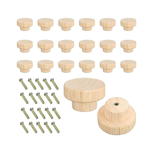 木製 取っ手 つまみ 20個セット ノブ 木製キャビネットハンドル ウッド 引き出し 家具 食器棚 DIY用 タンス 引きノブ ドアノブ