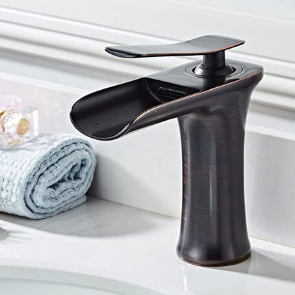 Robinet de lavabo anti-éclaboussures cascade en laiton noir pour remplacer votre vieux mitigeur