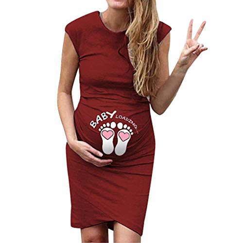 Preisvergleich Produktbild Juliyues Umstandskleid Damen Print Schwangerschaft Kleid Umstandsmode Frauen Sommer Maternity Kleider Stillkleid Mutterschaft Stretchkleid Umstandskleidung