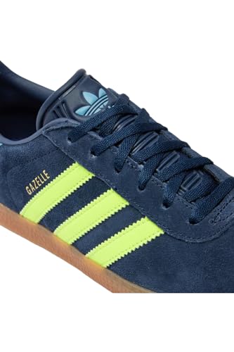 Adidas Gazelle J Youth Retro skórzane sznurowane trampki, Granatowy wielokolorowy, 6.5 Big Kid