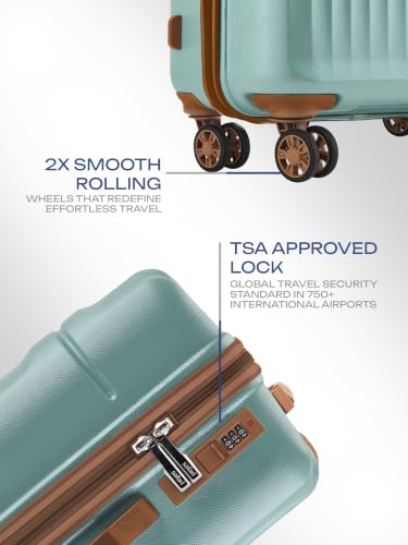 Image of Safari Runner Set of Small, Medium and Large 8 Wheels 55, 66 and 77cm Hard Case Polycarbonate 360 Degree Wheeling System, Trolley Bags for Travel, Suitcase for Travel, Sage Green